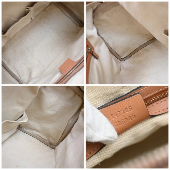GUCCI Logo GG Pattern 2Way Shoulder Hand Bag Canvas Leather Brown Pink 81EF690 - Picture 15 of 15